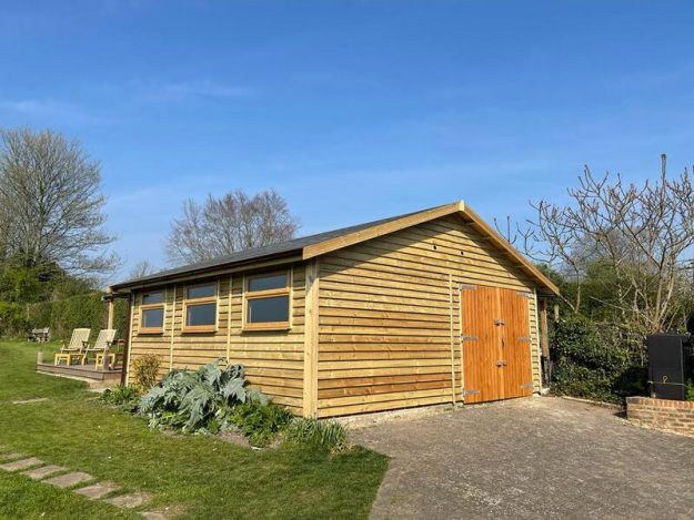 Timber FDouble Wooden Garage, Hampshireramed Garage, Hampshire